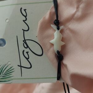 Tagua White vegetable Ivory Shark Adjustable Bracelet